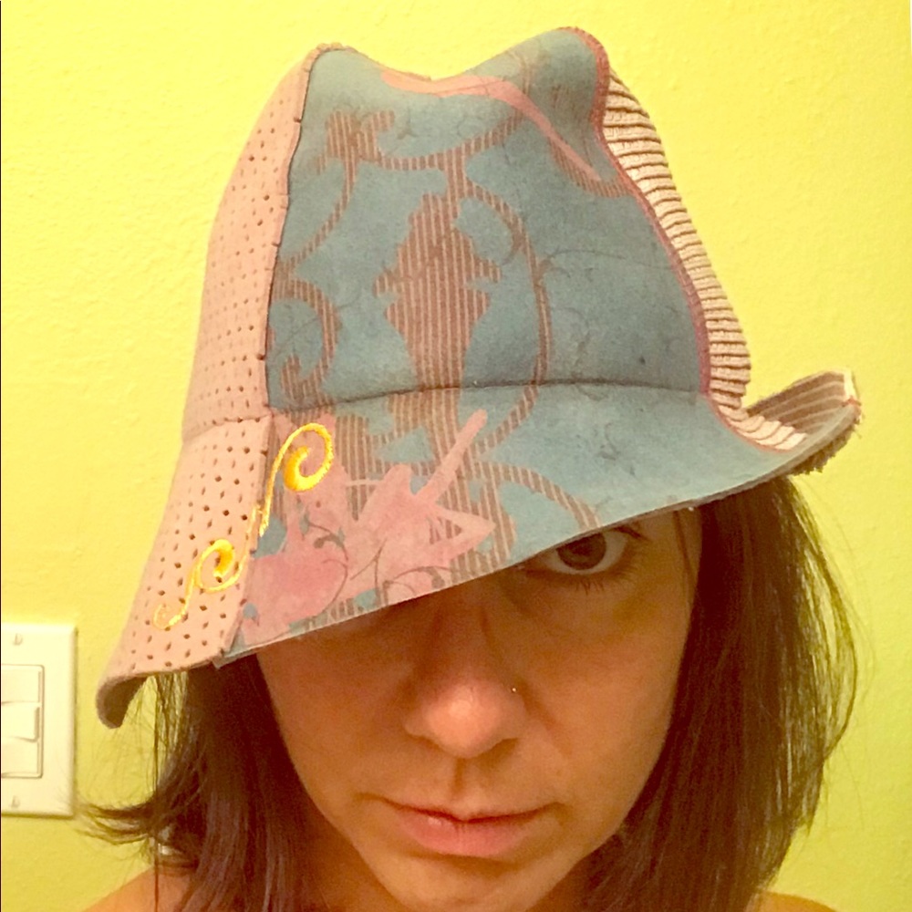 Wool felt and rattan hat